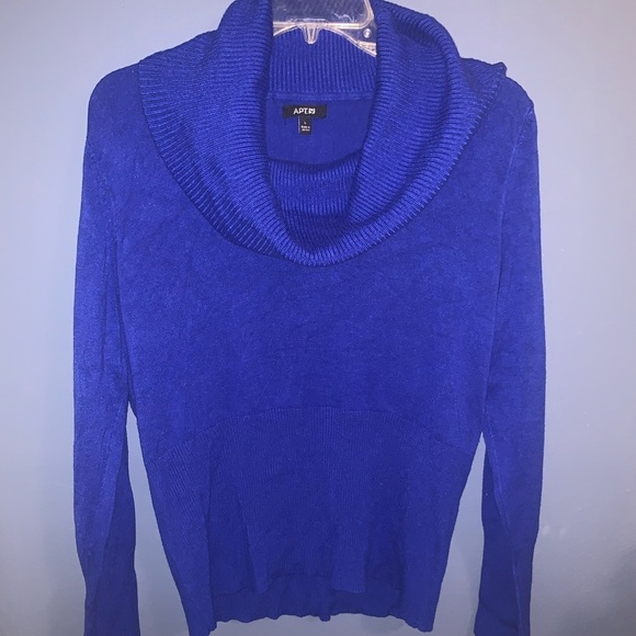Royal Blue long sleeve droop neck sweater size L - Picture 2 of 9